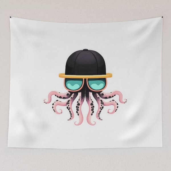 Item preview, Cool Octopus Illustration in Minimalist Vector Style designed and sold by GoldenTealArts.