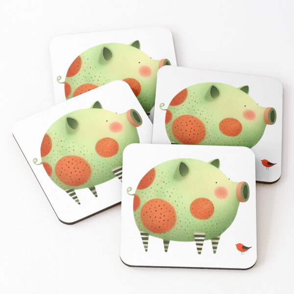 Item preview, A whimsical illustration of happy pig designed and sold by Beyondnote-Art.