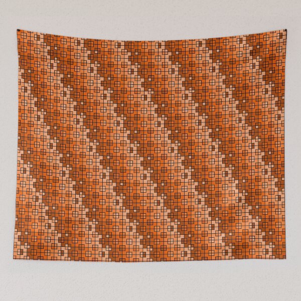 Item preview, Orange 8-Bit Squares designed and sold by Lindsey Popejoy.