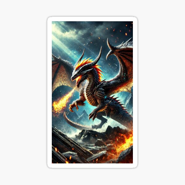 Artikel-Vorschau von Feuerspeiender Drache - Epische Fantasie Sticker, designt und verkauft von Renskys.