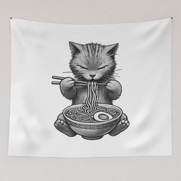 Aperçu de l'œuvre Chat Ramen 13 créée et vendue par S.Lindsay Designs.