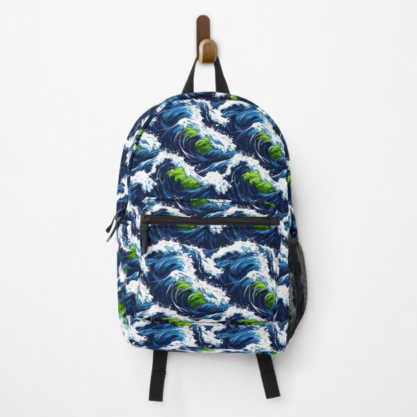Item preview, Abstract waves and water-inspired forms in blue designed and sold by Piotrek0001.