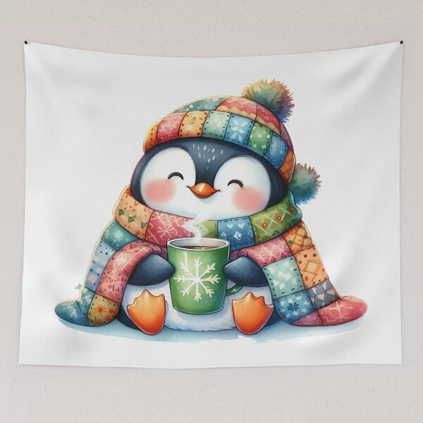 Item preview, A0645 Cozy Penguin Watercolor Clipart - Adorable Winter Penguin Illustrations for Crafting, Holidays, DIY Projects, and Digital Art designed and sold by angieart68.