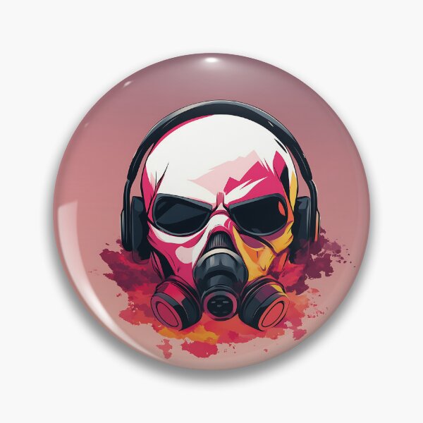 Artikel-Vorschau von Totenkopf Kopfhörer Gasmaske Logo Design, designt und verkauft von GoldenTealArts.
