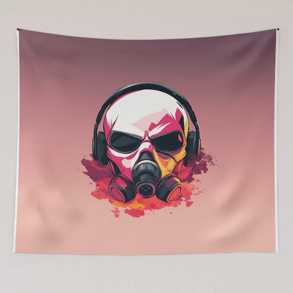 Item preview, Skull Headphones Gas Mask Logo Design designed and sold by GoldenTealArts.