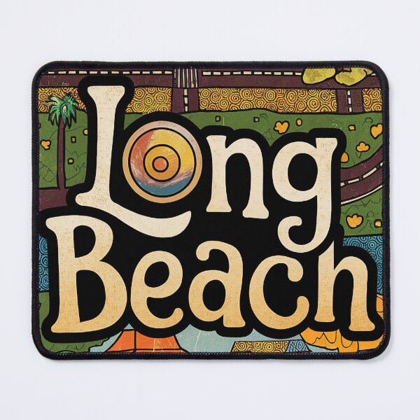 Item preview, Long Beach City Vintage Whimsical Retro Typography Art designed and sold by Witty Shirts.