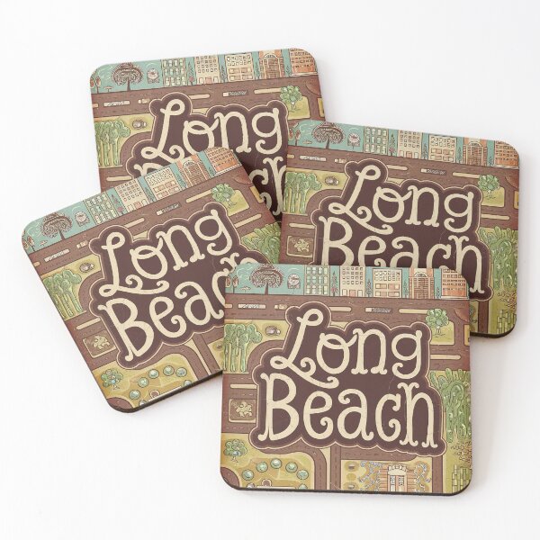 Item preview, Long Beach City Vintage Whimsical Retro Typography Art designed and sold by Witty Shirts.