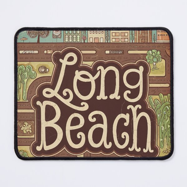 Item preview, Long Beach City Vintage Whimsical Retro Typography Art designed and sold by Witty Shirts.