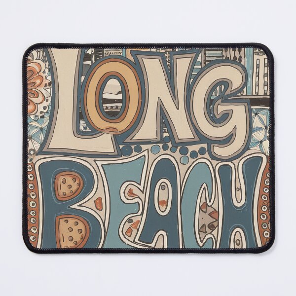 Item preview, Long Beach City Vintage Whimsical Retro Typography Art designed and sold by Witty Shirts.