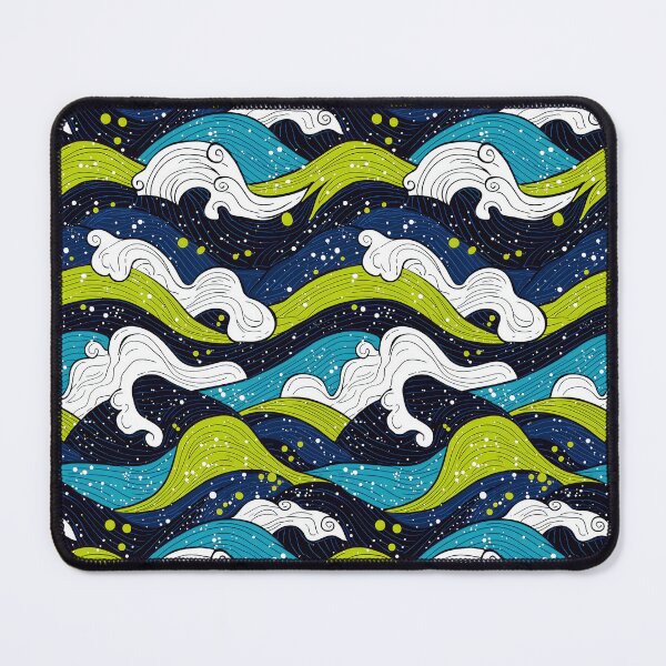 Item preview, Abstract ocean waves with dynamic blue forms designed and sold by Piotrek0001.