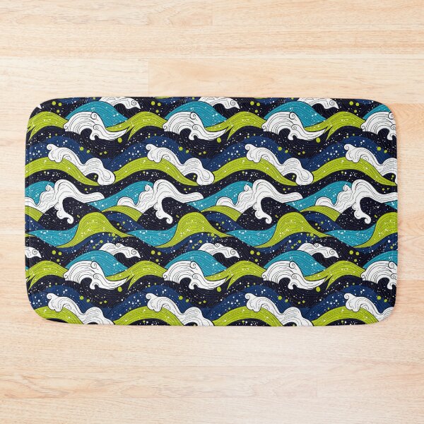 Item preview, Abstract ocean waves with dynamic blue forms designed and sold by Piotrek0001.