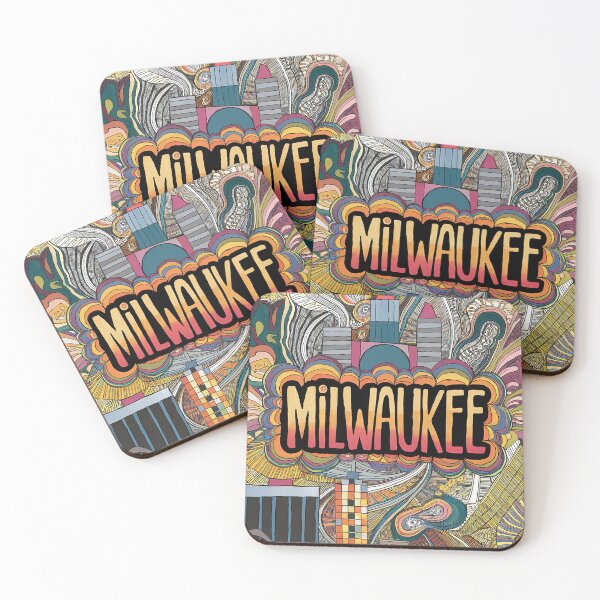 Item preview, Milwaukee City Vintage Whimsical Retro Typography Art designed and sold by Witty Shirts.