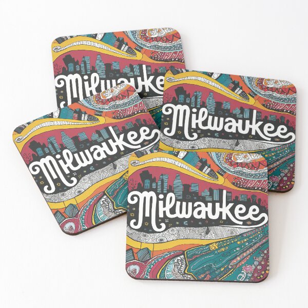 Item preview, Milwaukee City Vintage Whimsical Retro Typography Art designed and sold by Witty Shirts.