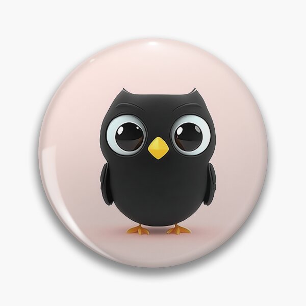 Item preview, Black Owl Minimalist Cartoon Vector Design designed and sold by GoldenTealArts.
