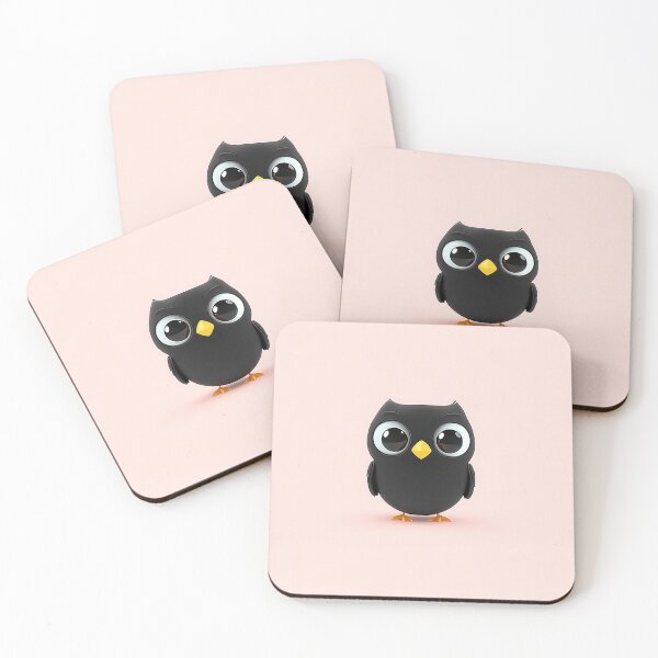 Item preview, Black Owl Minimalist Cartoon Vector Design designed and sold by GoldenTealArts.