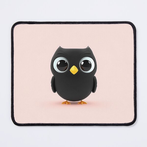 Item preview, Black Owl Minimalist Cartoon Vector Design designed and sold by GoldenTealArts.