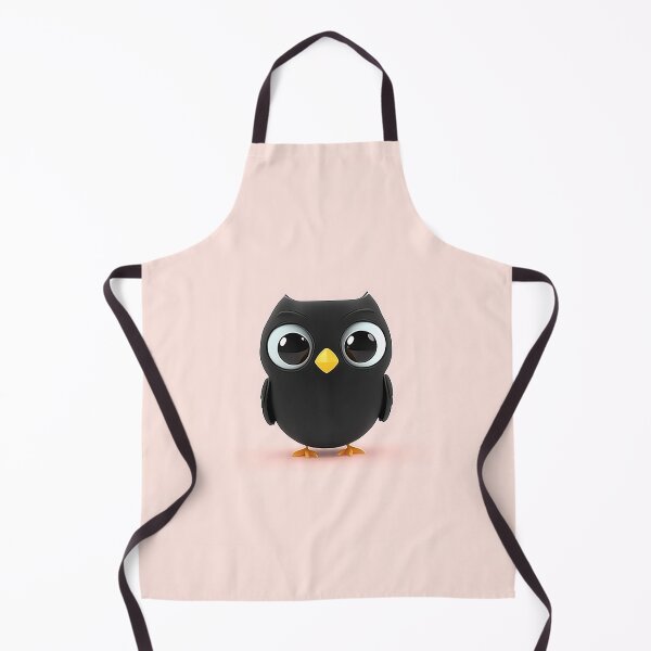 Item preview, Black Owl Minimalist Cartoon Vector Design designed and sold by GoldenTealArts.