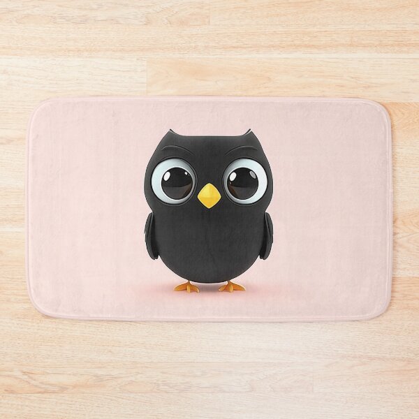 Item preview, Black Owl Minimalist Cartoon Vector Design designed and sold by GoldenTealArts.