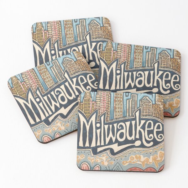 Item preview, Milwaukee City Vintage Whimsical Retro Typography Art designed and sold by Witty Shirts.