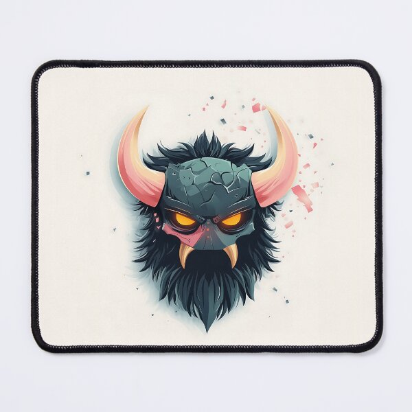Item preview, Viking Helmet Logo with Fangs and Glowing Eyes designed and sold by GoldenTealArts.