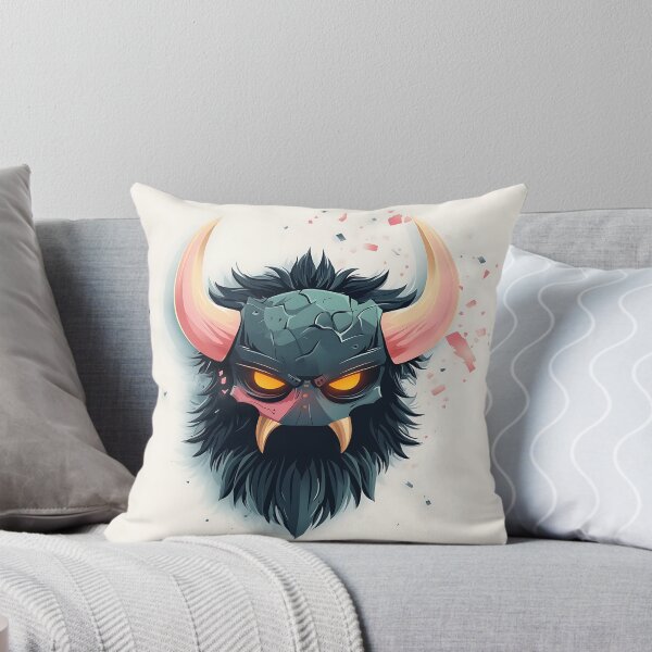 Item preview, Viking Helmet Logo with Fangs and Glowing Eyes designed and sold by GoldenTealArts.
