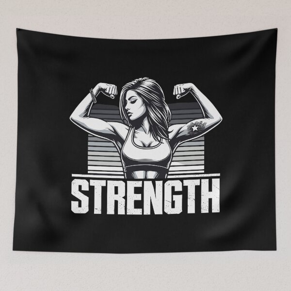 Item preview, Strength strong woman flexes muscles gift designed and sold by Pineapple-Tree.