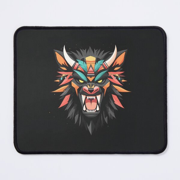 Item preview, Angry Wolf Logo with Vibrant Colors designed and sold by GoldenTealArts.