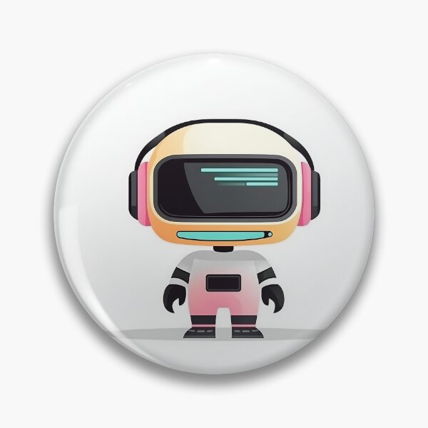 Item preview, Minimalist Robot With Headphones Flat Illustration designed and sold by GoldenTealArts.
