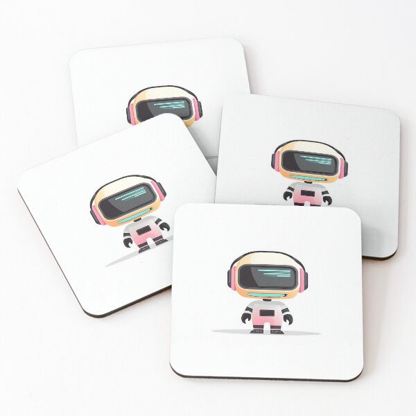 Item preview, Minimalist Robot With Headphones Flat Illustration designed and sold by GoldenTealArts.