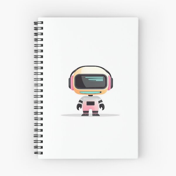 Item preview, Minimalist Robot With Headphones Flat Illustration designed and sold by GoldenTealArts.