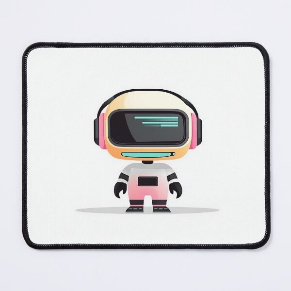 Item preview, Minimalist Robot With Headphones Flat Illustration designed and sold by GoldenTealArts.