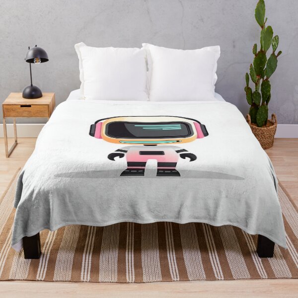 Item preview, Minimalist Robot With Headphones Flat Illustration designed and sold by GoldenTealArts.