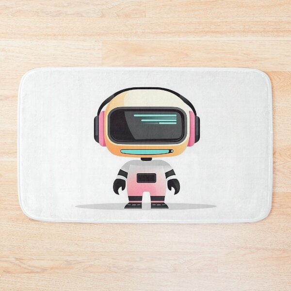Item preview, Minimalist Robot With Headphones Flat Illustration designed and sold by GoldenTealArts.