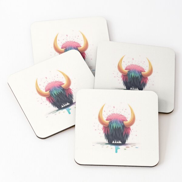 Item preview, Cute Colorful Yak With Dripping Effect designed and sold by GoldenTealArts.