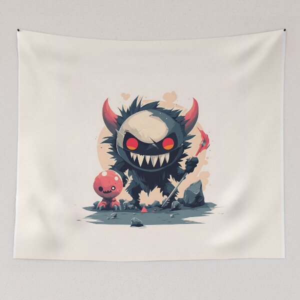 Item preview, Cute Minimalist Demon Game Character Design designed and sold by GoldenTealArts.