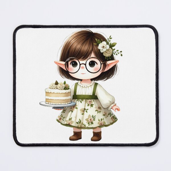 Item preview, A0647 Adorable Elf with Cake Watercolor Clipart - Whimsical Elf Illustrations for Birthdays, Holidays, Crafting, and DIY Projects designed and sold by angieart68.