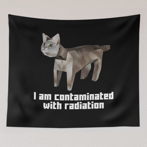 Item preview, Funny I Am Contaminated With Radiation Ironic Cat Meme designed and sold by DreamyNature.