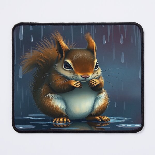 Item preview, Cute squirrel in a wet rainy designed and sold by Zoa220.