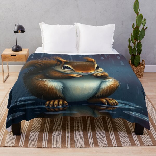 Item preview, Cute squirrel in a wet rainy designed and sold by Zoa220.