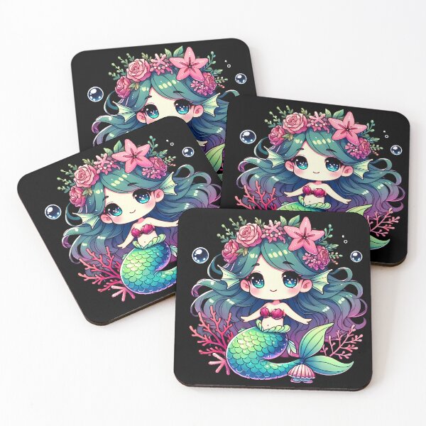 Item preview, Chibi Mermaid designed and sold by Funny Vintage Stickers And T-Shirts.