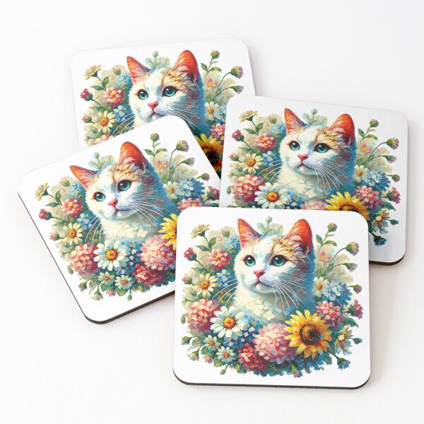 Item preview, Impressionism Style Floral Cat Portrait designed and sold by Zatch-Bell.