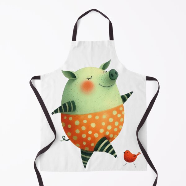 Item preview, A whimsical illustration of happy pig designed and sold by Beyondnote-Art.