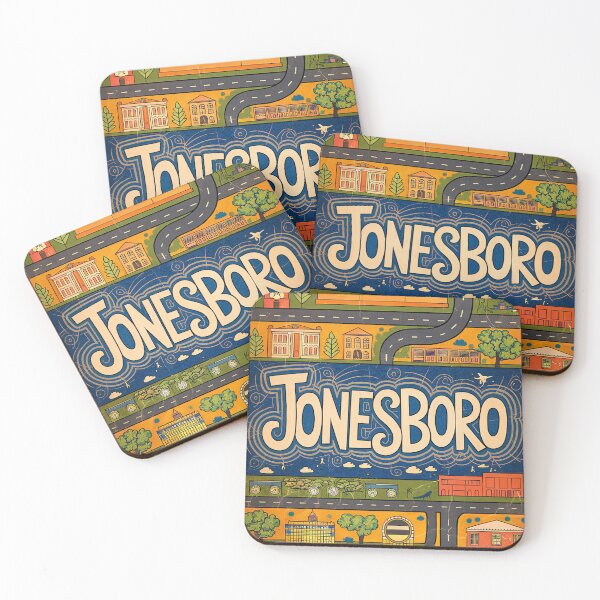 Item preview, Jonesboro City Vintage Whimsical Retro Typography Art designed and sold by Witty Shirts.