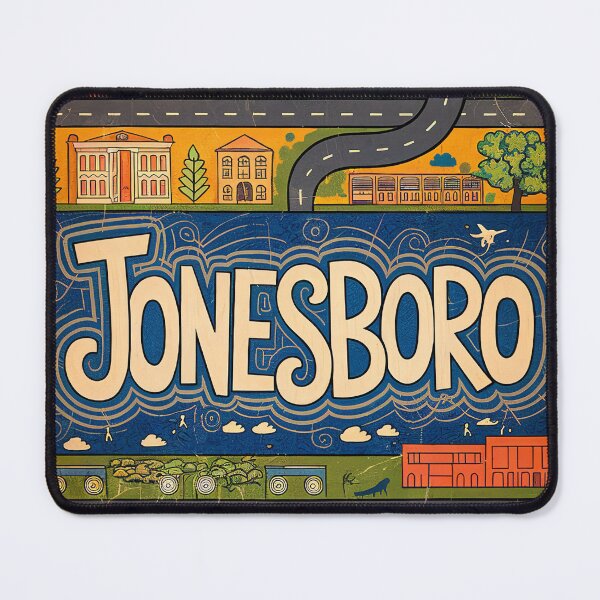 Item preview, Jonesboro City Vintage Whimsical Retro Typography Art designed and sold by Witty Shirts.