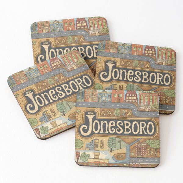 Item preview, Jonesboro City Vintage Whimsical Retro Typography Art designed and sold by Witty Shirts.