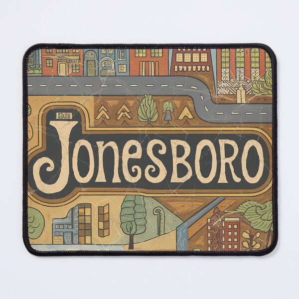 Item preview, Jonesboro City Vintage Whimsical Retro Typography Art designed and sold by Witty Shirts.
