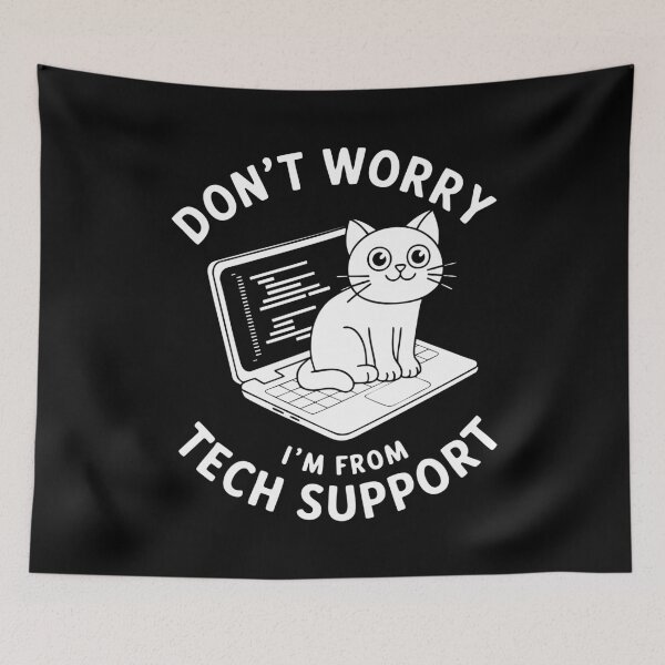 Item preview, Funny Tech Support Cat IT Humor Laptop Cybersecurity Software designed and sold by w1ckerman.