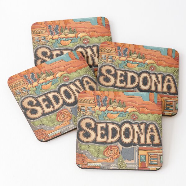 Item preview, Sedona City Vintage Whimsical Retro Typography Art designed and sold by Witty Shirts.