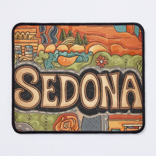 Item preview, Sedona City Vintage Whimsical Retro Typography Art designed and sold by Witty Shirts.