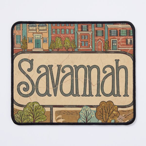 Item preview, Savannah City Vintage Whimsical Retro Typography Art designed and sold by Witty Shirts.